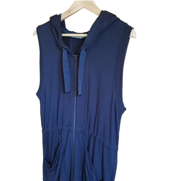 Athleta Womens Lotus Vest Full Zip Navy Modal Blend Sleeveless XSmall - Picture 3 of 10